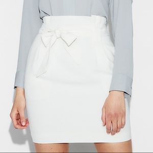 White Sash Tie Waist Skirt